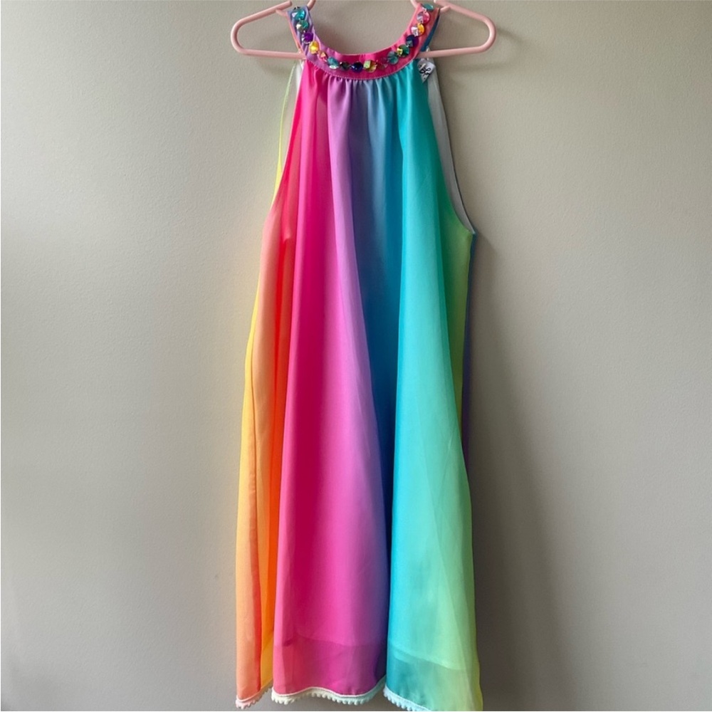 Lola & The Boys Jeweled Rainbow Dress